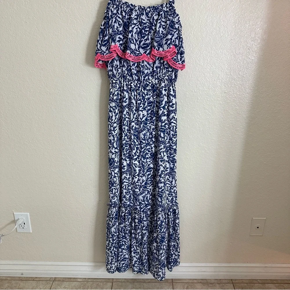 New Lilly Pulitzer Aida Ruffle Maxi Dress Size Medium - Picture 9 of 12
